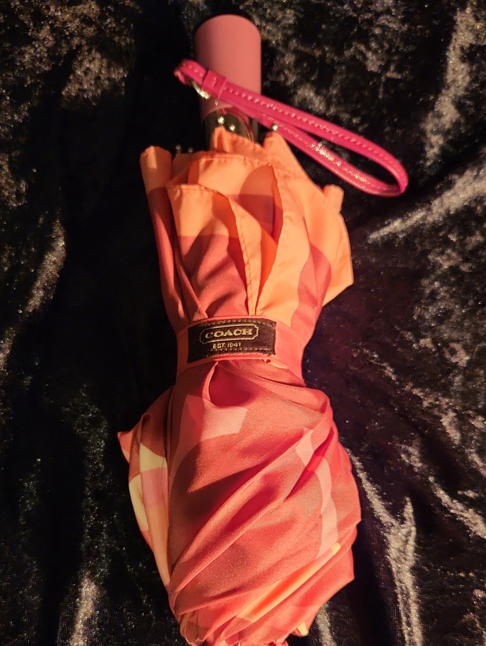 COACH Pink  Foldable Umbrella